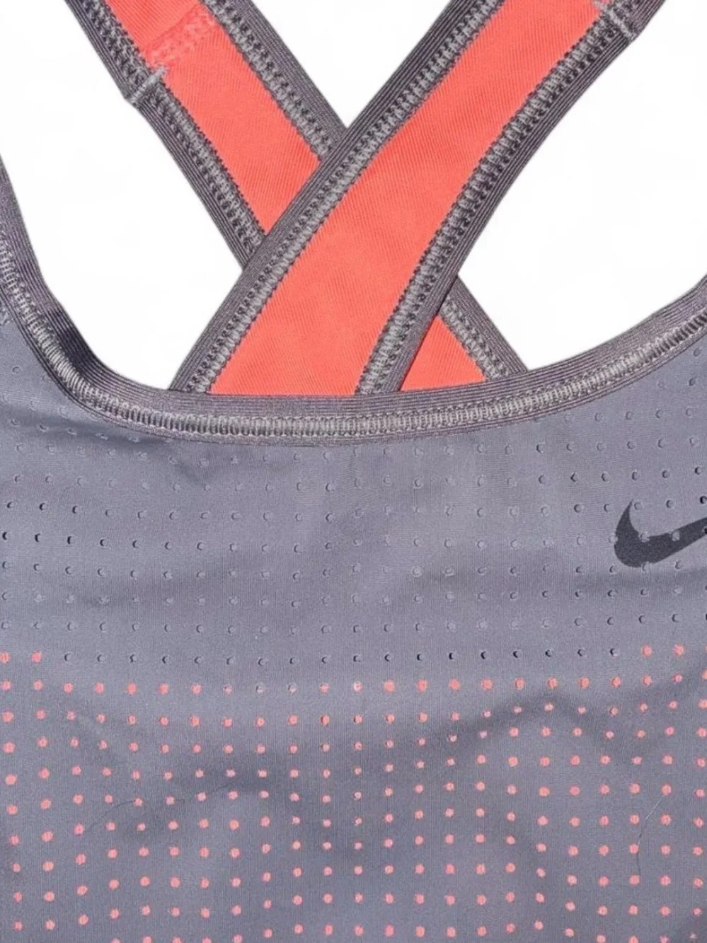 Nike Gray and Pink Crossback Medium-Impact Sports Bra